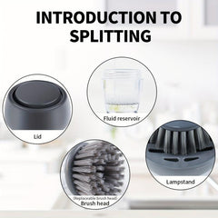Pot Brush With Soap Dispenser And Drip Tray Kitchen Cleaning Brush