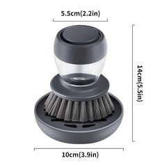 Pot Brush With Soap Dispenser And Drip Tray Kitchen Cleaning Brush