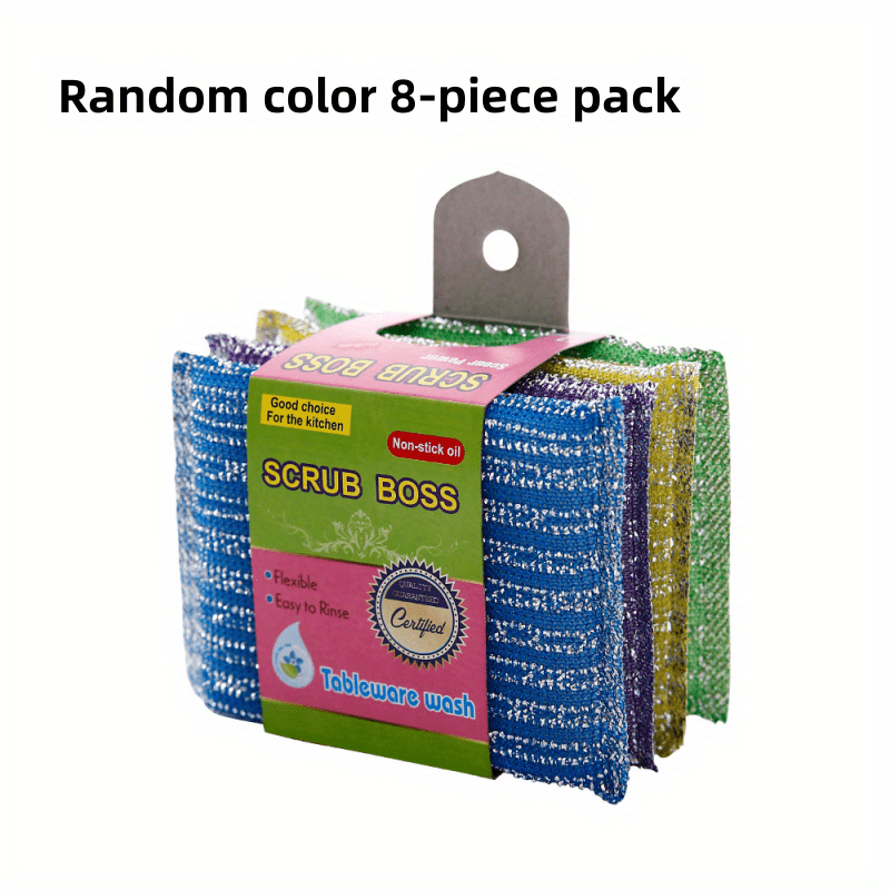 8pcs Kitchen Sponge Cleaning Cloth Rag Scrub King Cleaning Brush