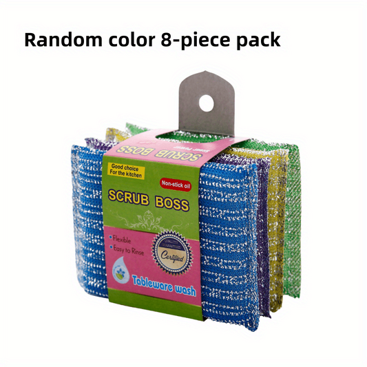 8pcs Kitchen Sponge Cleaning Cloth Rag Scrub King Cleaning Brush