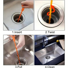 Plastic Drain Clog Remover Tool Hair Catcher Pipe Dredger