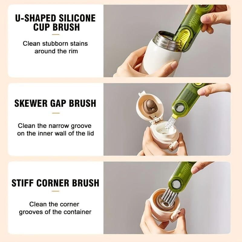 3pcs 7.62cm Multifunctional Cleaning Brush Cup Lid Crevice Cleaning Tools