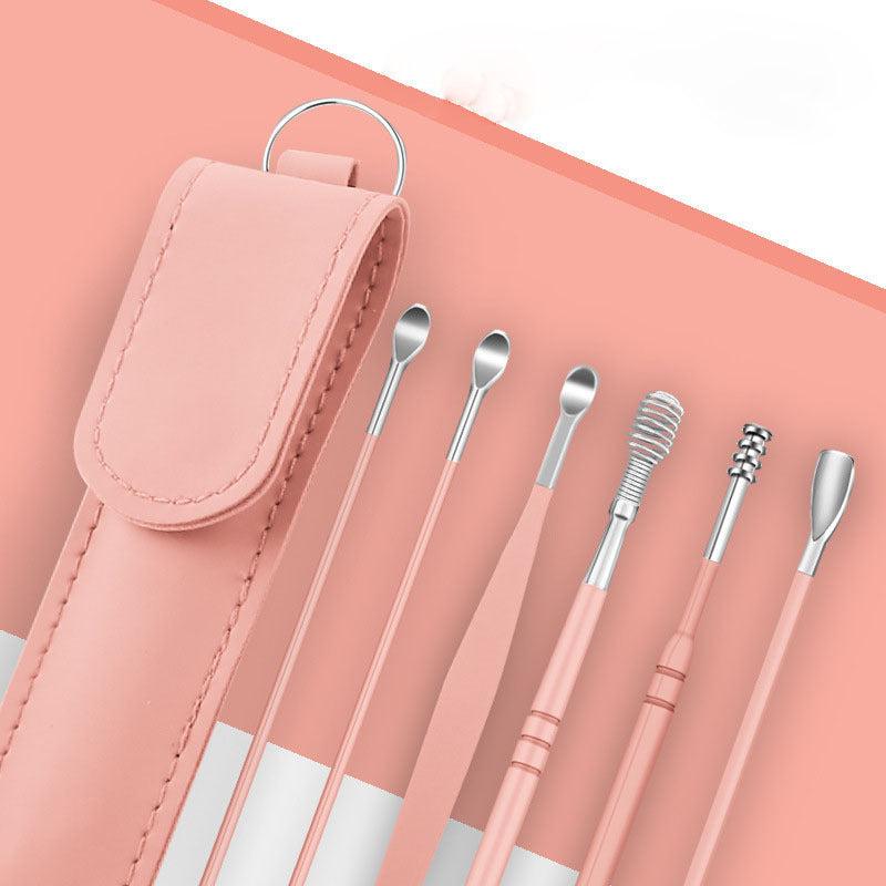 6pcs Ear Wax Removal Set Stainless Steel Ear Picking Spoon