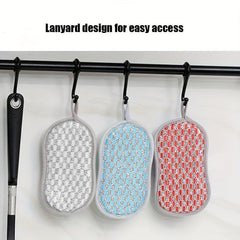 3pcs Kitchen Dishwashing Sponge Double-sided Cleaning Scouring Pad