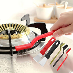 5pcs Gas Stove Cleaning Brush Set Kitchen Pot Bottom Shovel Range Hood Cleaner