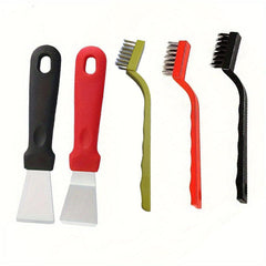 5pcs Gas Stove Cleaning Brush Set Kitchen Pot Bottom Shovel Range Hood Cleaner