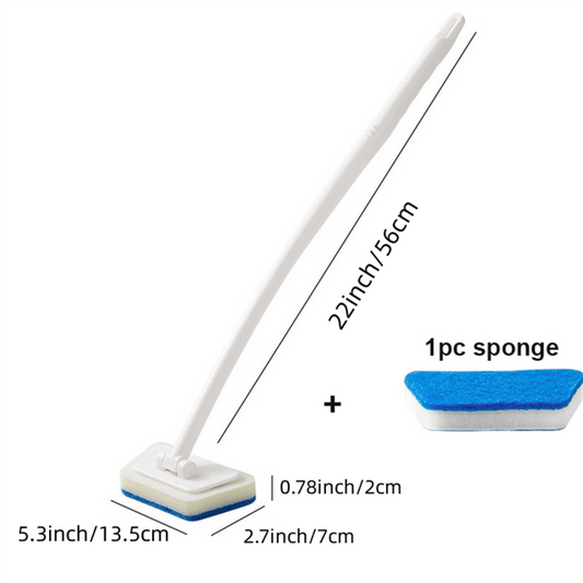 Trapezoidal Bathtub Brush with Sponge for Tile Cleaning