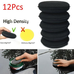 12pcs Round Car Wash Sponge Car Cleaning Scrubbing Microfiber Polishing Pads