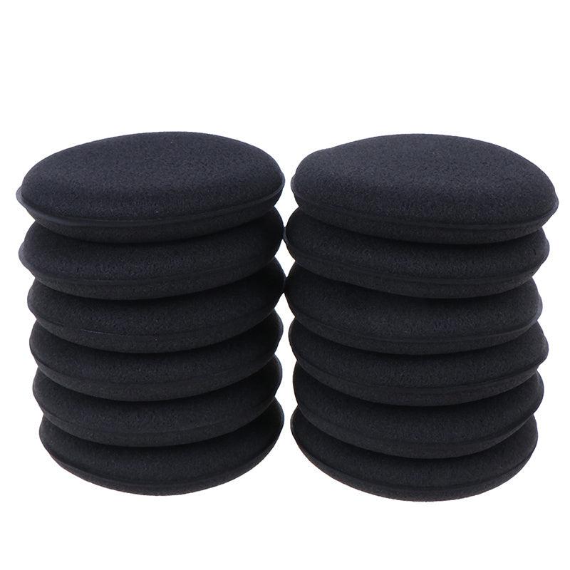 12pcs Round Car Wash Sponge Car Cleaning Scrubbing Microfiber Polishing Pads