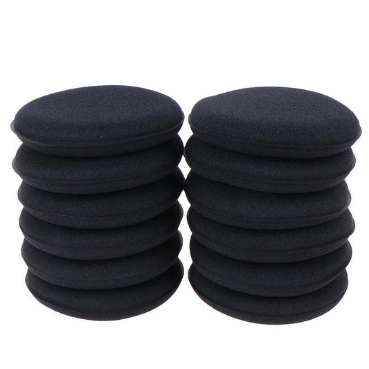 12pcs Round Car Wash Sponge Car Cleaning Scrubbing Microfiber Polishing Pads