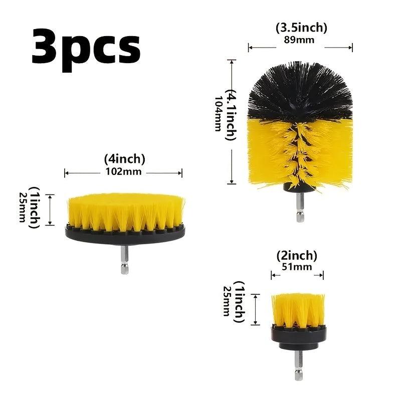 3pcs Drill Brush Set Power Scrubber Cleaning Kit With Extend Attachment