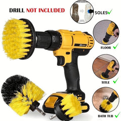 3pcs Drill Brush Set Power Scrubber Cleaning Kit With Extend Attachment