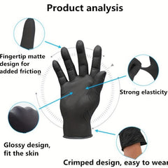 100pcs Disposable Nitrile Gloves Powder Waterproof Anti Gloves