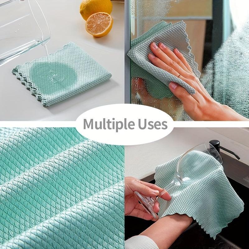 50pcs Nanoscale Cleaning Cloth Fish Scale Microfiber Cleaning Cloth Set
