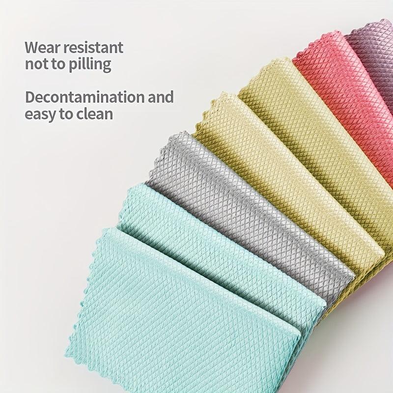 50pcs Nanoscale Cleaning Cloth Fish Scale Microfiber Cleaning Cloth Set