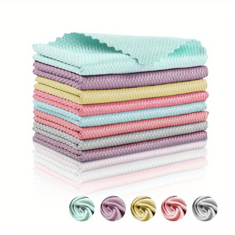50pcs Nanoscale Cleaning Cloth Fish Scale Microfiber Cleaning Cloth Set