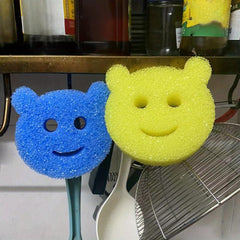 2pcs Strong Scouring Pad & Cleaning Brush Set