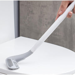 Toilet Cleaning Brush Set with Long Handle Base Silicone Brushes Holder