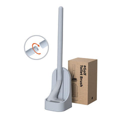 Toilet Cleaning Brush Set with Long Handle Base Silicone Brushes Holder