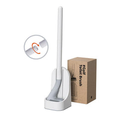 Toilet Cleaning Brush Set with Long Handle Base Silicone Brushes Holder