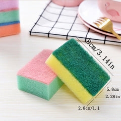 10pcs Colorful Kitchen Cleaning Sponge Wipe Dishwashing Sponge Scouring Pad