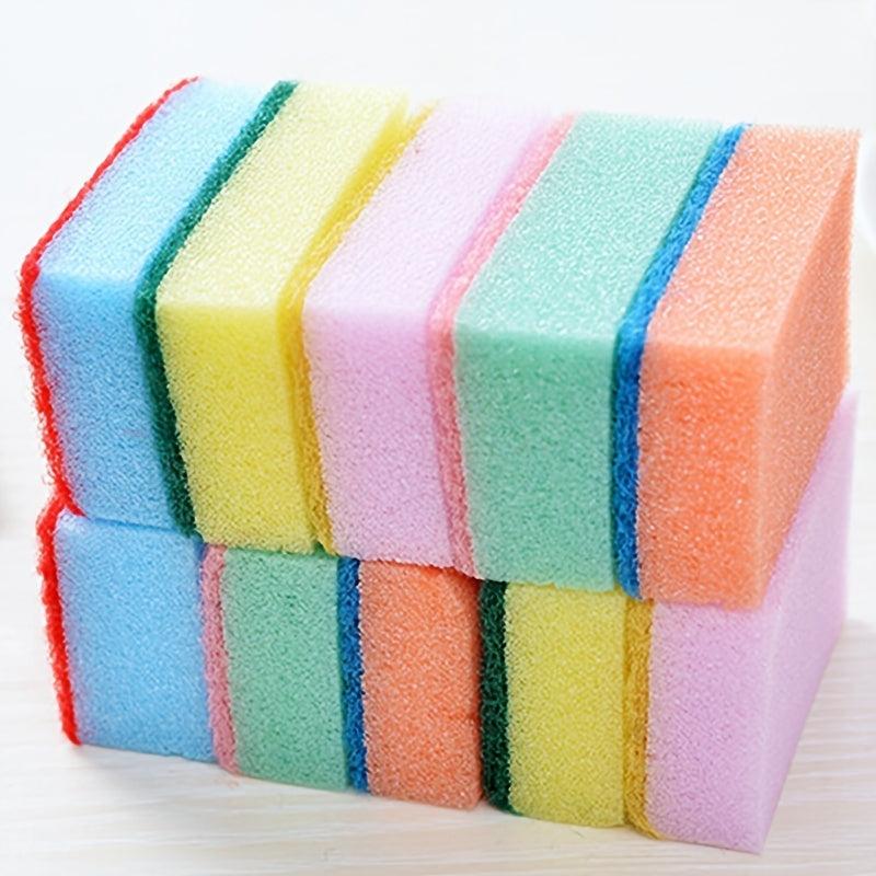 10pcs Colorful Kitchen Cleaning Sponge Wipe Dishwashing Sponge Scouring Pad