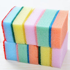 10pcs Colorful Kitchen Cleaning Sponge Wipe Dishwashing Sponge Scouring Pad