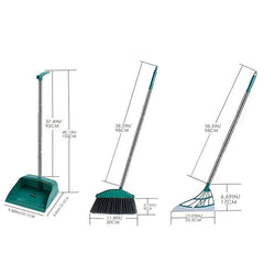 3pcs Stainless Steel Broom Set Broom Dustpan Squeegee Combo 100