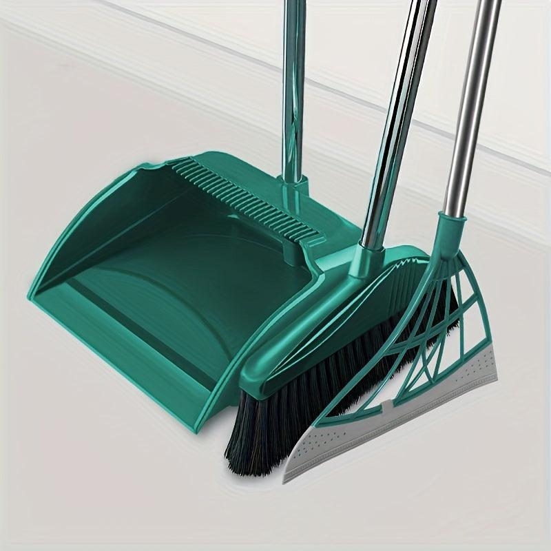 3pcs Stainless Steel Broom Set Broom Dustpan Squeegee Combo 100