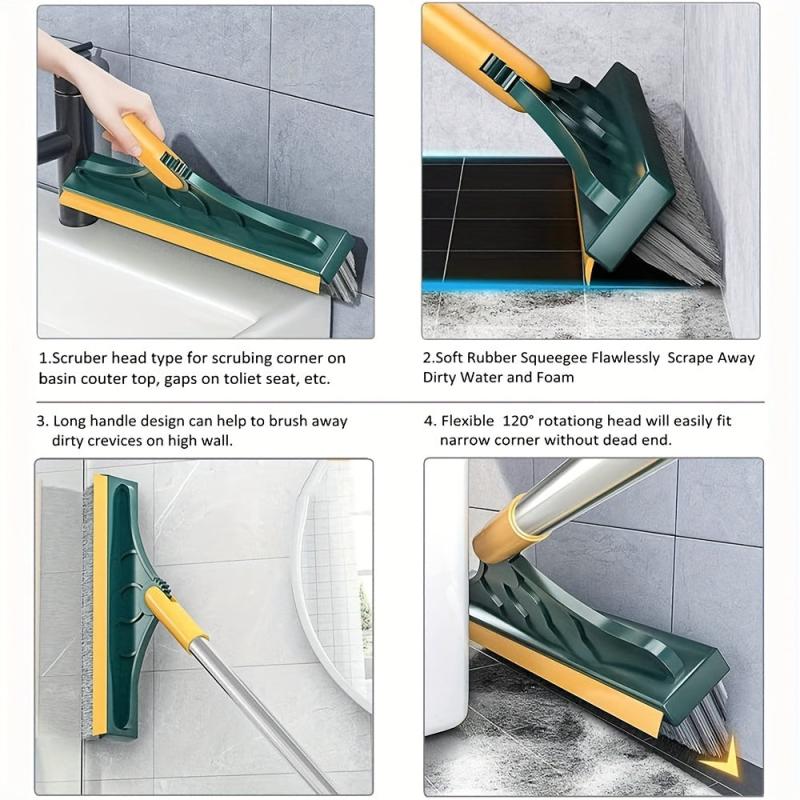 2 In 1 Floor Brush Grout Brush Scrub Brush With Scraper