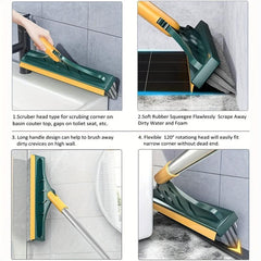 2 In 1 Floor Brush Grout Brush Scrub Brush With Scraper