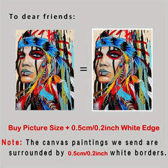 Colorful Indian Woman Print Artwork 12x16