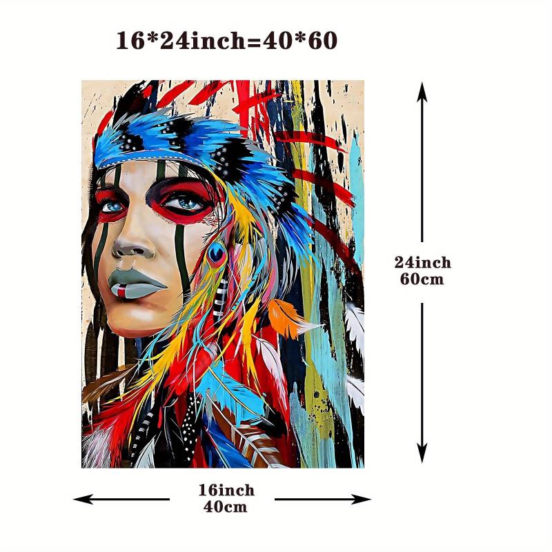 Colorful Indian Woman Print Artwork 12x16