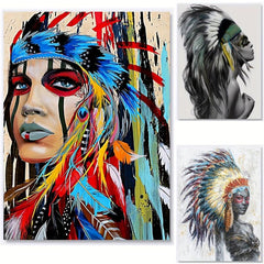 Colorful Indian Woman Print Artwork 12x16