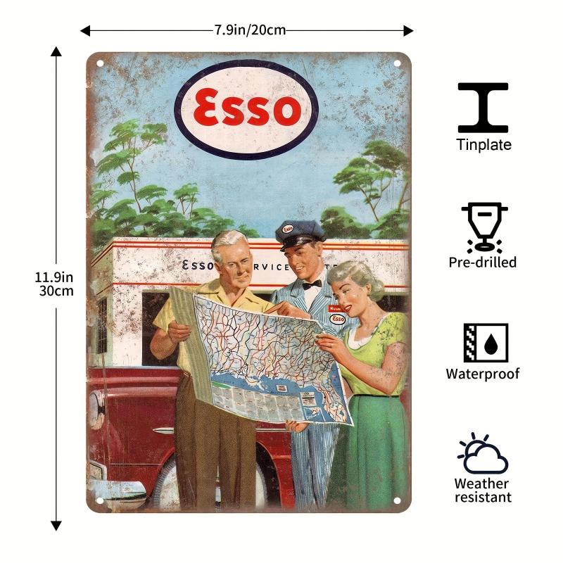 Esso Sign Bar Tin Sign Retro Style Metal Sign Wall Decor 20x30 cm