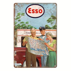 Esso Sign Bar Tin Sign Retro Style Metal Sign Wall Decor 20x30 cm