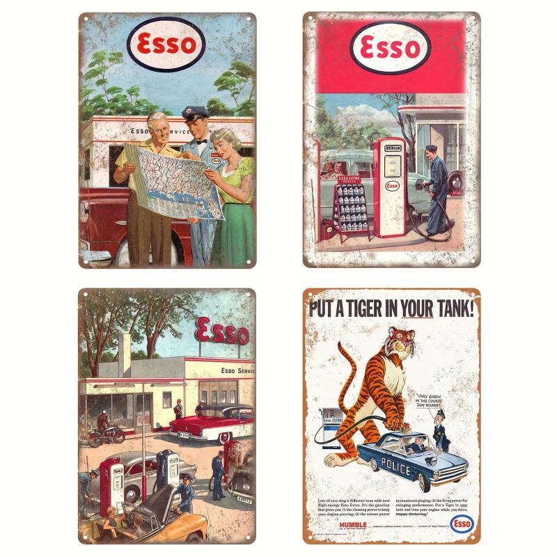 Esso Sign Bar Tin Sign Retro Style Metal Sign Wall Decor 20x30 cm