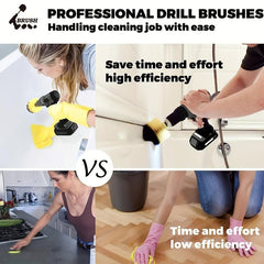 5pcs Drill Brush Set for Cleaning Doors and Windows