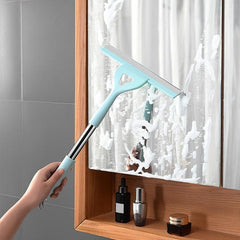 2-In-1 Silicone Squeegee & Scraper, Non-Slip Handle, Bathroom Cleaner Brush