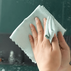 Fish Scale Glass Cleaning Cloth 9.8x9.8in Absorbent and Polishing