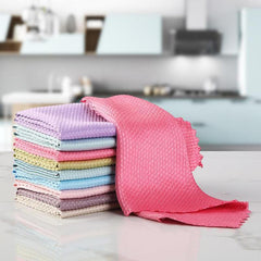 Fish Scale Glass Cleaning Cloth 9.8x9.8in Absorbent and Polishing