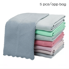 Fish Scale Glass Cleaning Cloth 9.8x9.8in Absorbent and Polishing