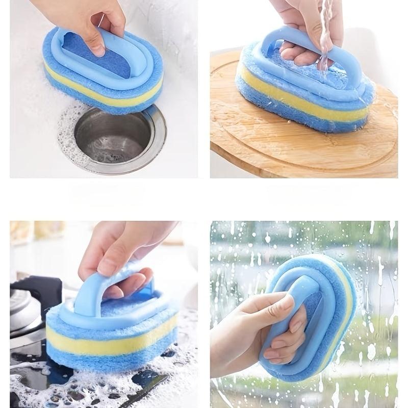 2pcs Multifunction Cleaning Brush with Handle for Countertop Kitchen Cleaning