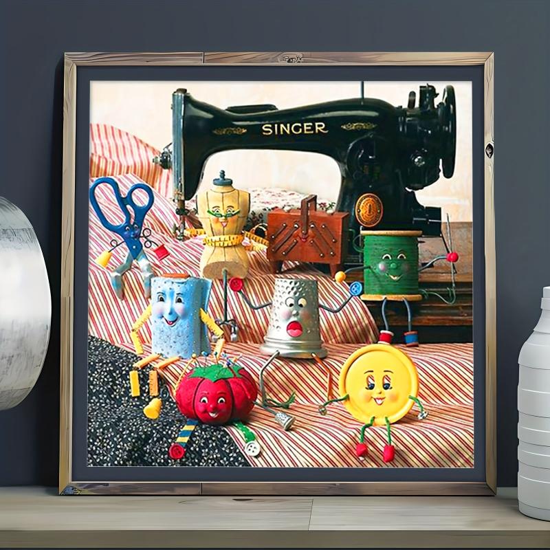 5D DIY Diamond Painting Kits - Sewing Machine Full Drill Embroidery Cross Stitch