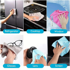 10pcs Microfiber Square Kitchen Dish Cloth Fish Scale Pattern Dish Towels