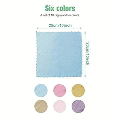 10pcs Microfiber Square Kitchen Dish Cloth Fish Scale Pattern Dish Towels