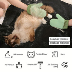 Pet Hair Remover Gloves Deshedding Brush Dog Cat Grooming Mitt Massage