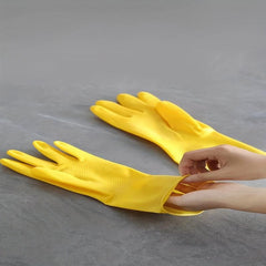 1 Pair Plastic Cleaning Gloves Waterproof Non-slip Dishwashing Vegetab