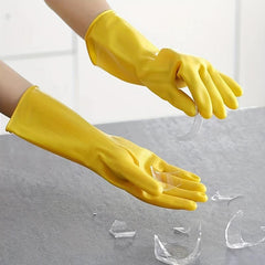1 Pair Plastic Cleaning Gloves Waterproof Non-slip Dishwashing Vegetab