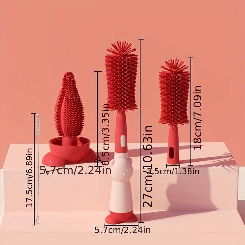1pc Silicone Bottle Brush Three-in-One Rotating Cleaning Brush